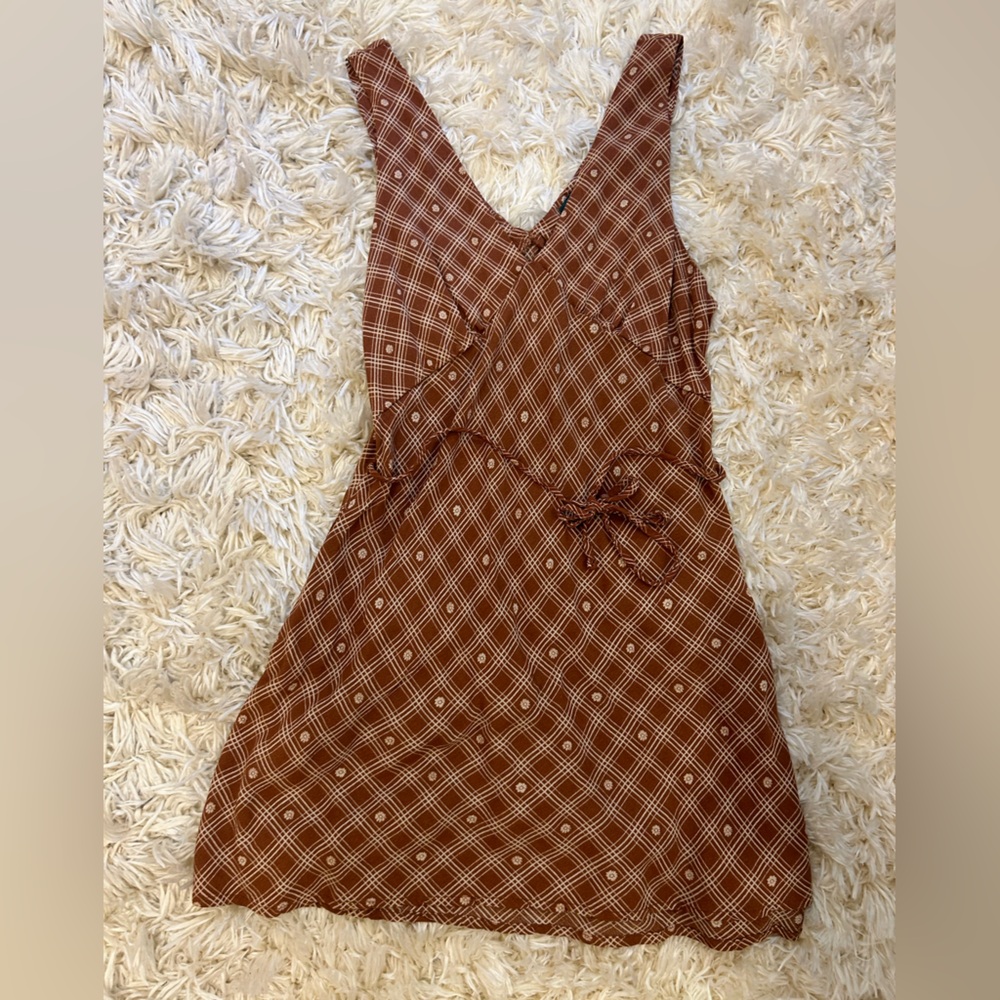 Brown Floral Mini Dress